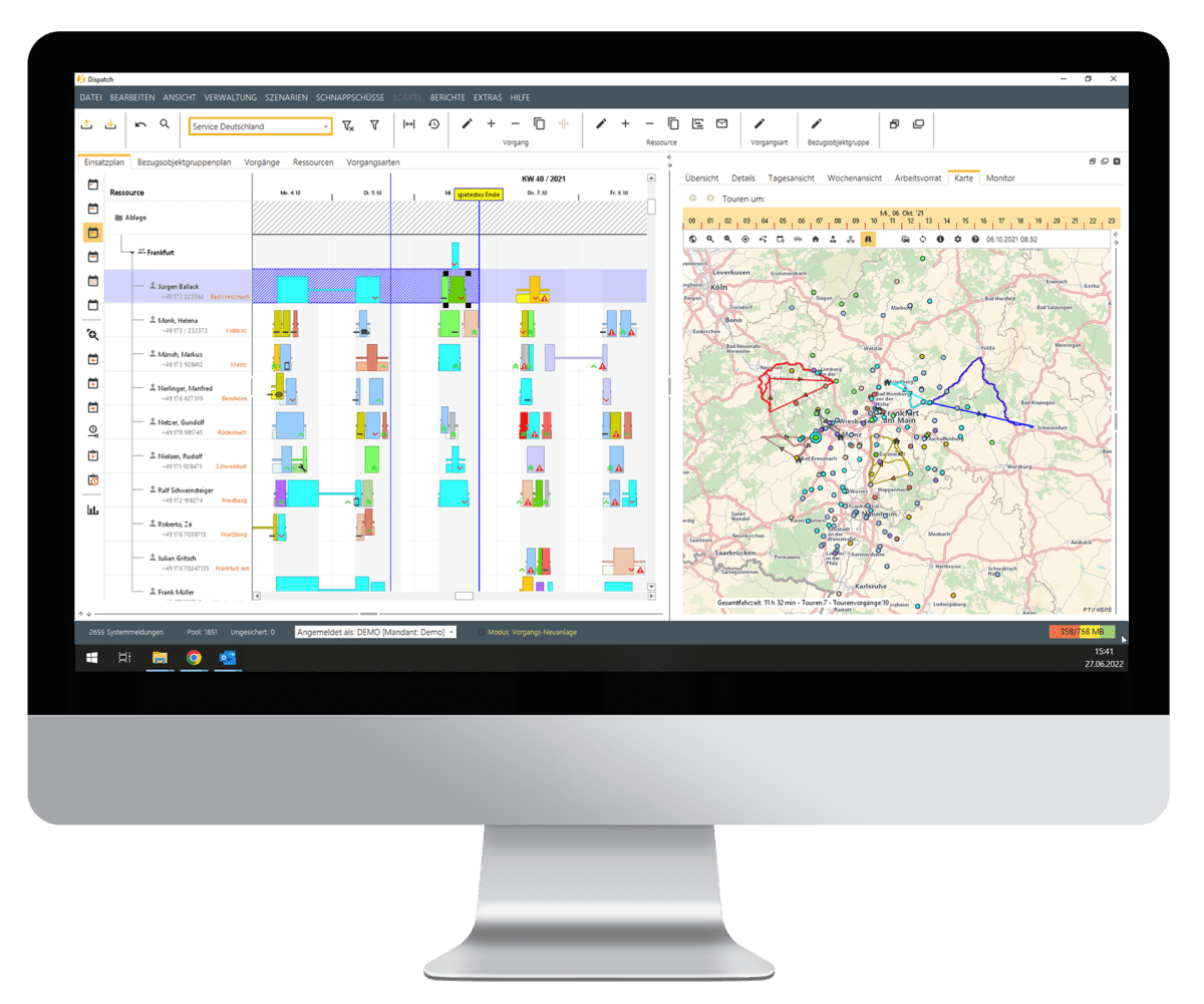 mobileX-Dispatch Software zur Einsatzplanung